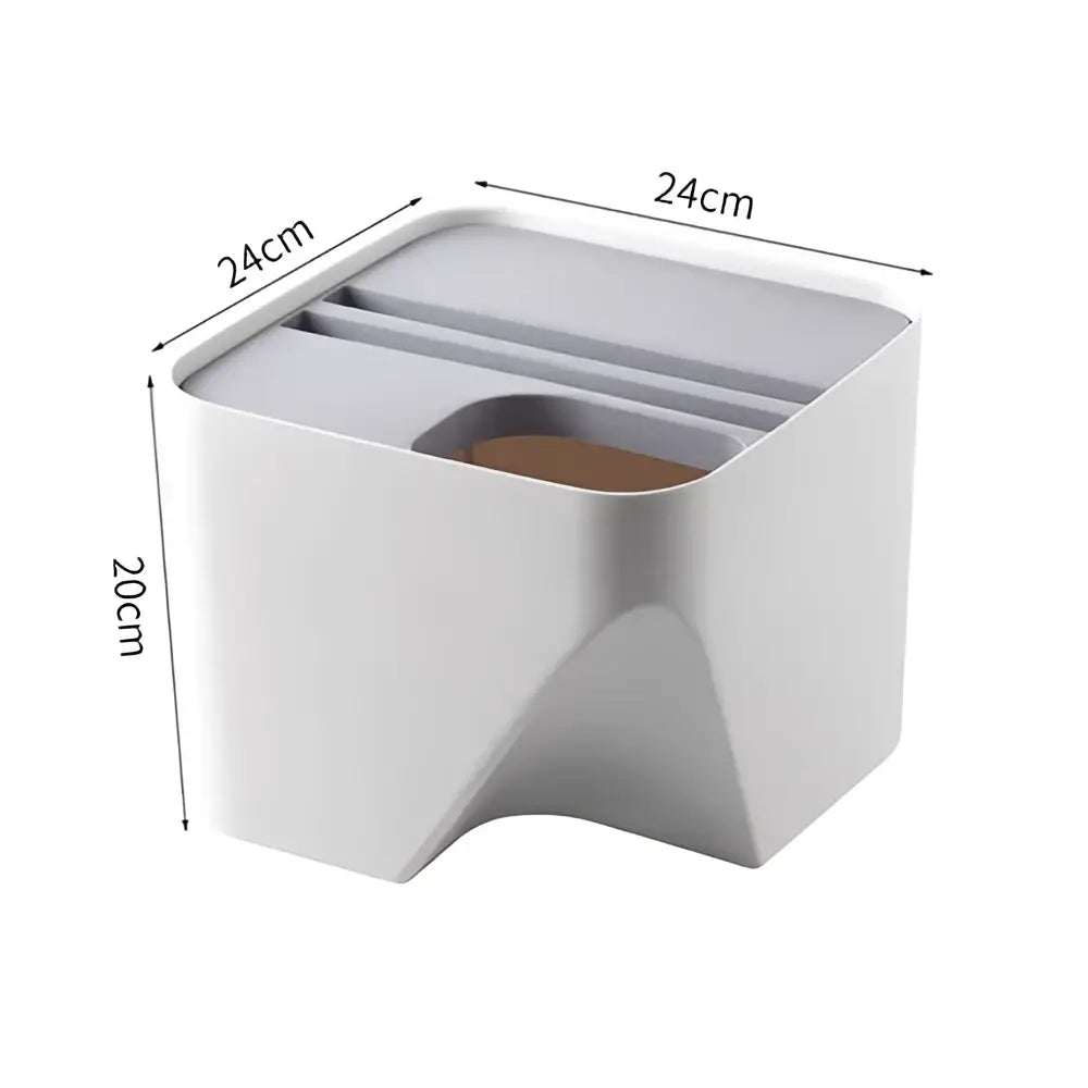 White Gray Stackable Bin