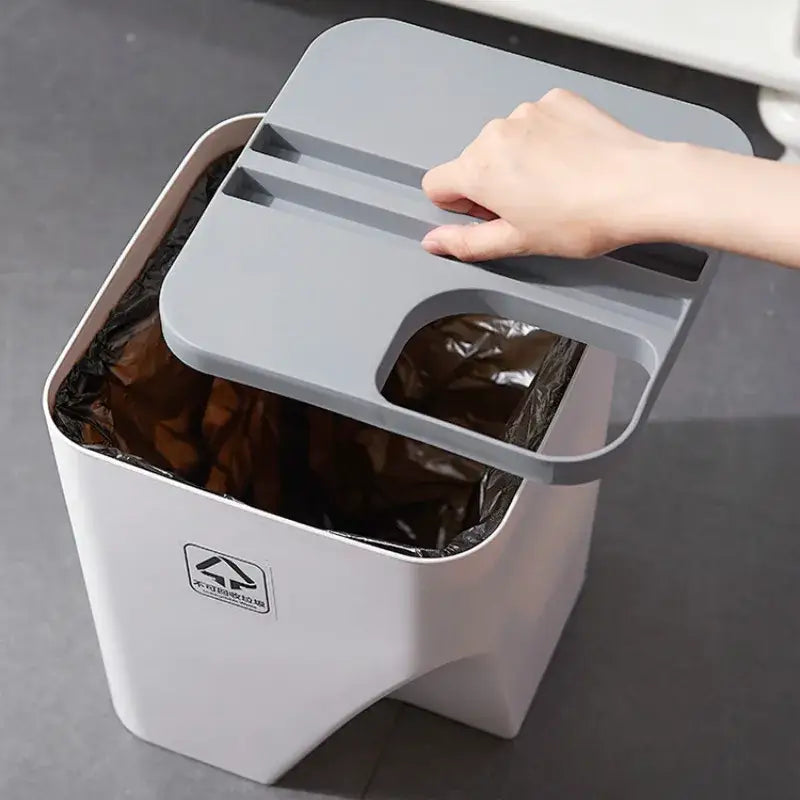 White Gray Stackable Bin