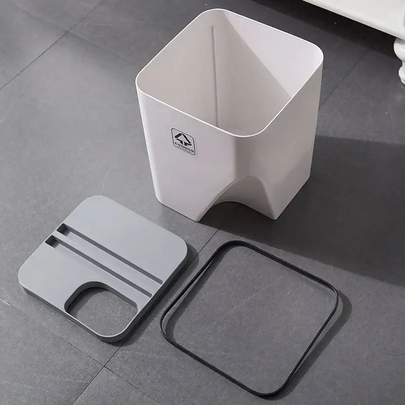 White Gray Stackable Bin