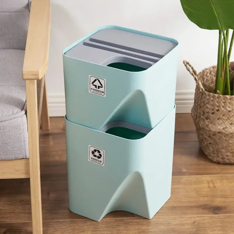 White Gray Stackable Bin
