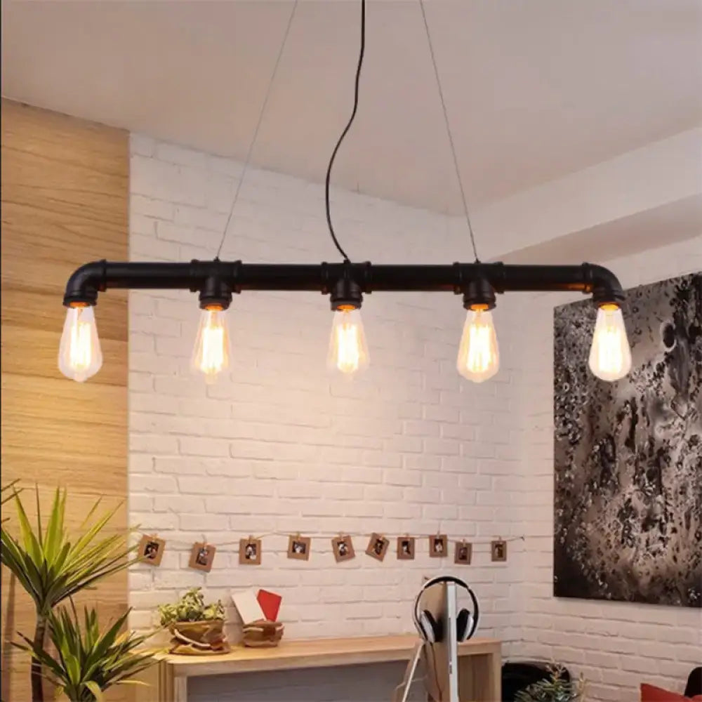 Black Steampunk Industrial Pendant Light