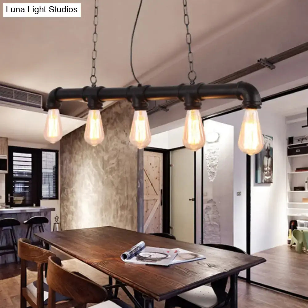 Black Steampunk Industrial Pendant Light