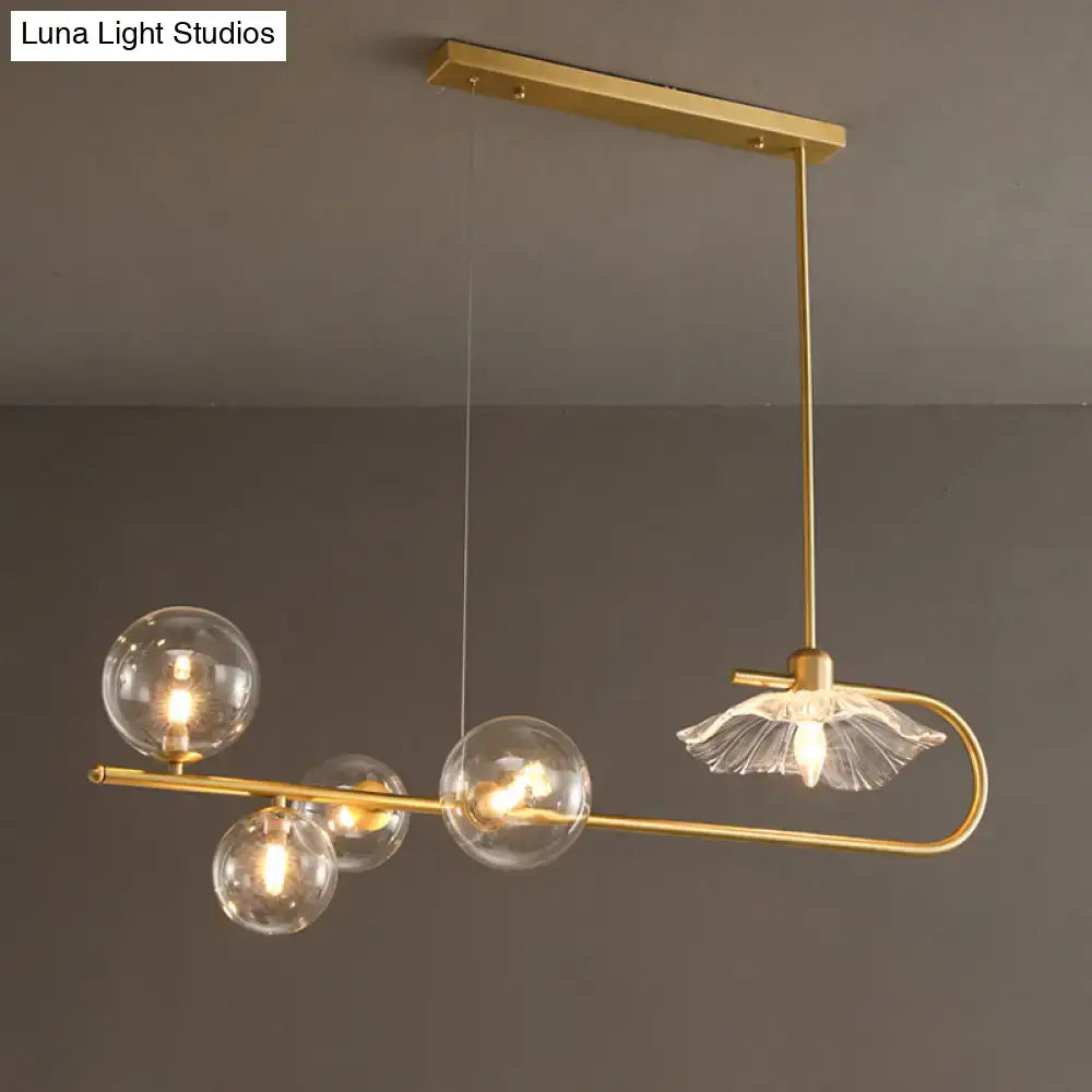 Gold Lotus Leaf Suspension Lamp