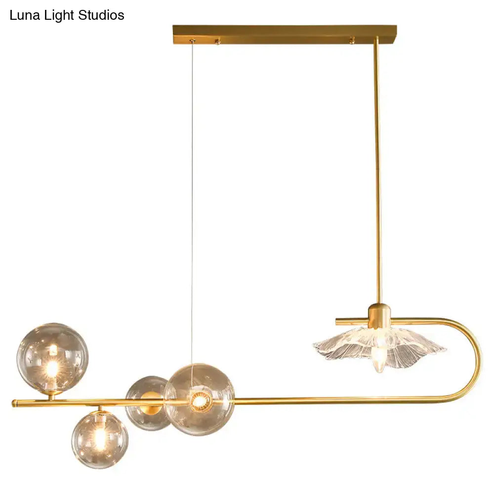 Gold Lotus Leaf Suspension Lamp