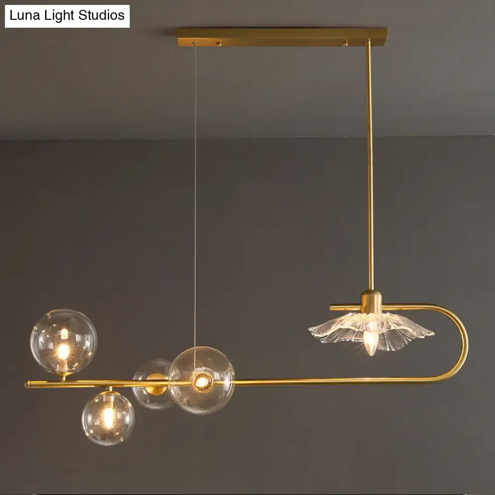 Gold Lotus Leaf Suspension Lamp