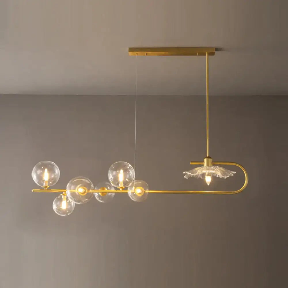 Gold Lotus Leaf Suspension Lamp
