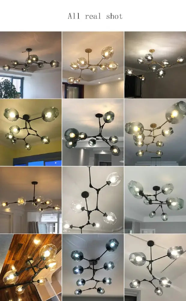 Green Glass Swirl Chandelier