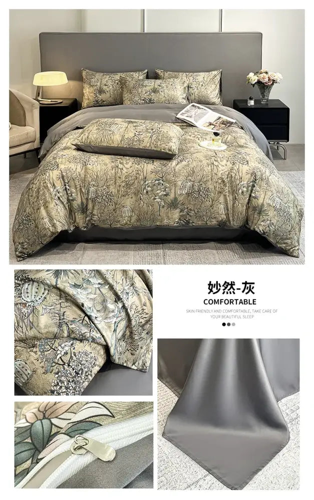 Silk Flower Duvet Set