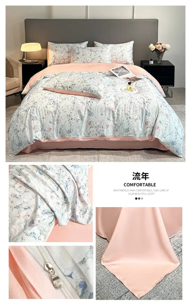 Silk Flower Duvet Set