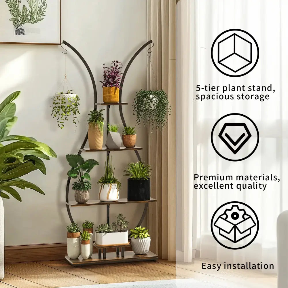 Metal Bunny Plant Stand