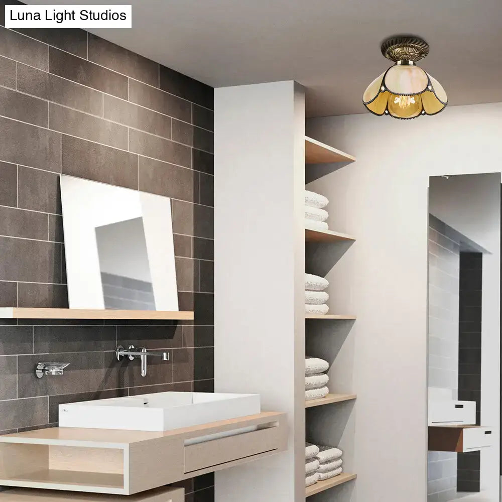 Tiffany Beige Dome Ceiling Light