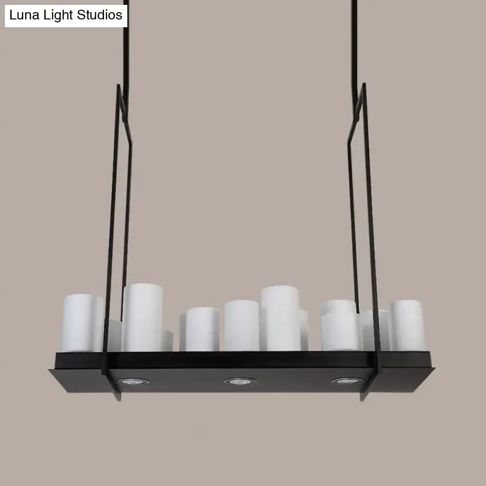 Frosted Glass Barrel Pendant Light 8-21 Lights