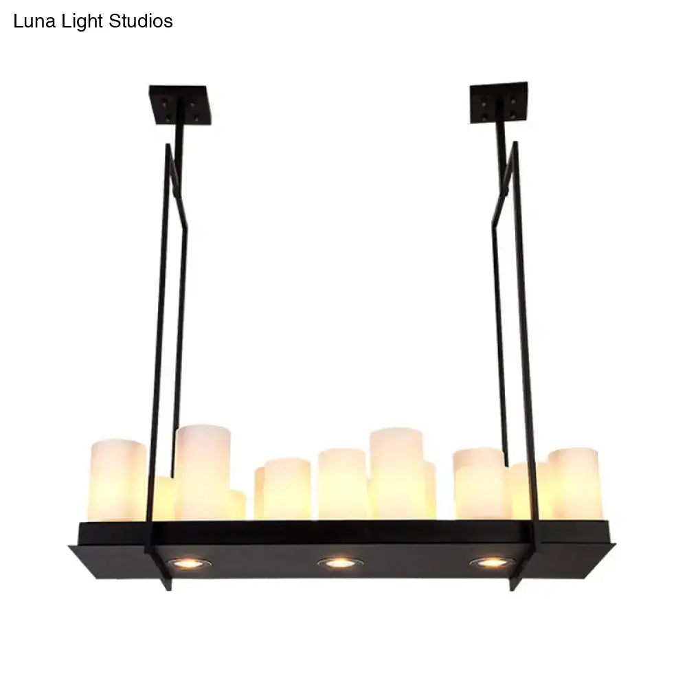 Frosted Glass Barrel Pendant Light 8-21 Lights