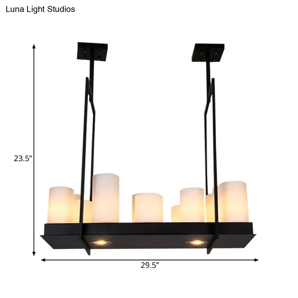 Frosted Glass Barrel Pendant Light 8-21 Lights