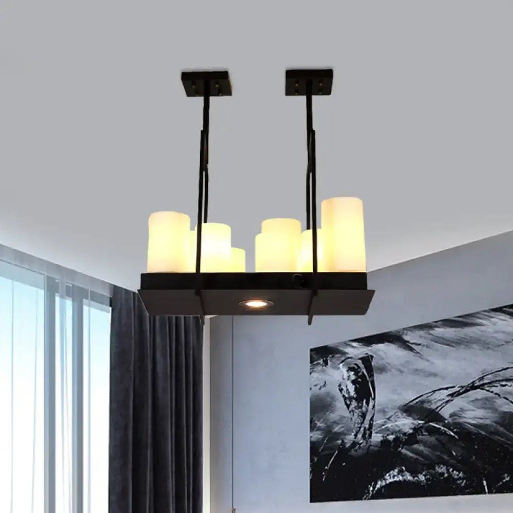 Frosted Glass Barrel Pendant Light 8-21 Lights
