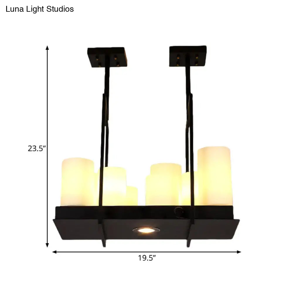 Frosted Glass Barrel Pendant Light 8-21 Lights