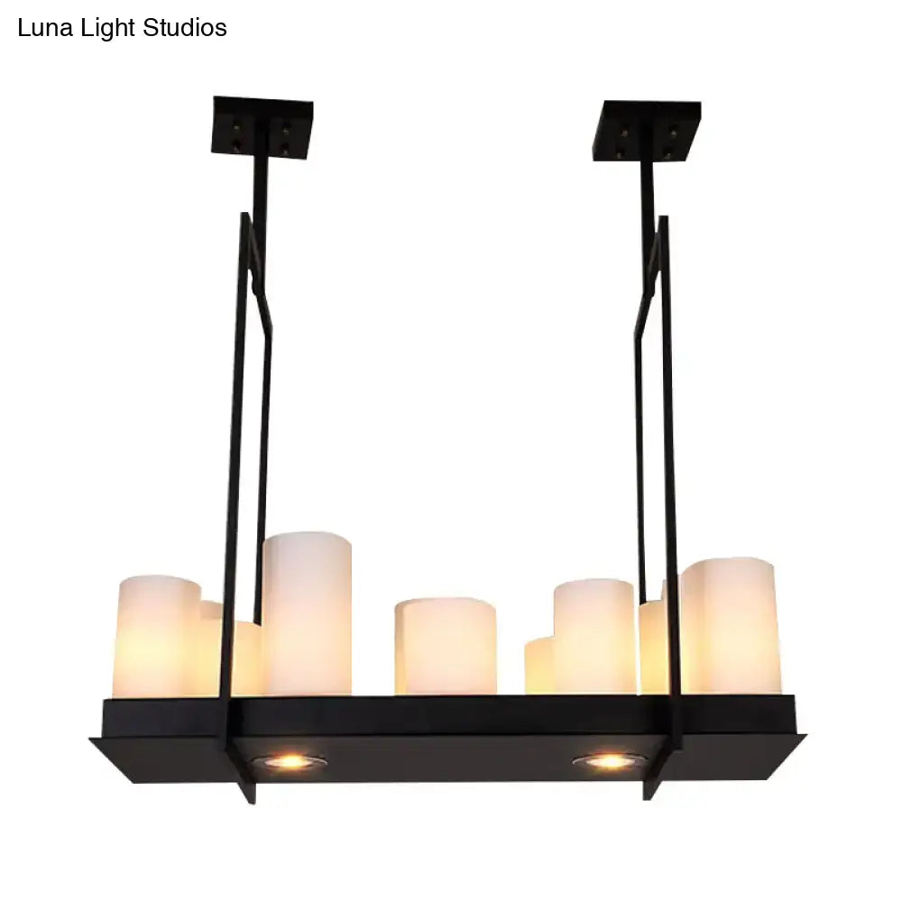 Frosted Glass Barrel Pendant Light 8-21 Lights
