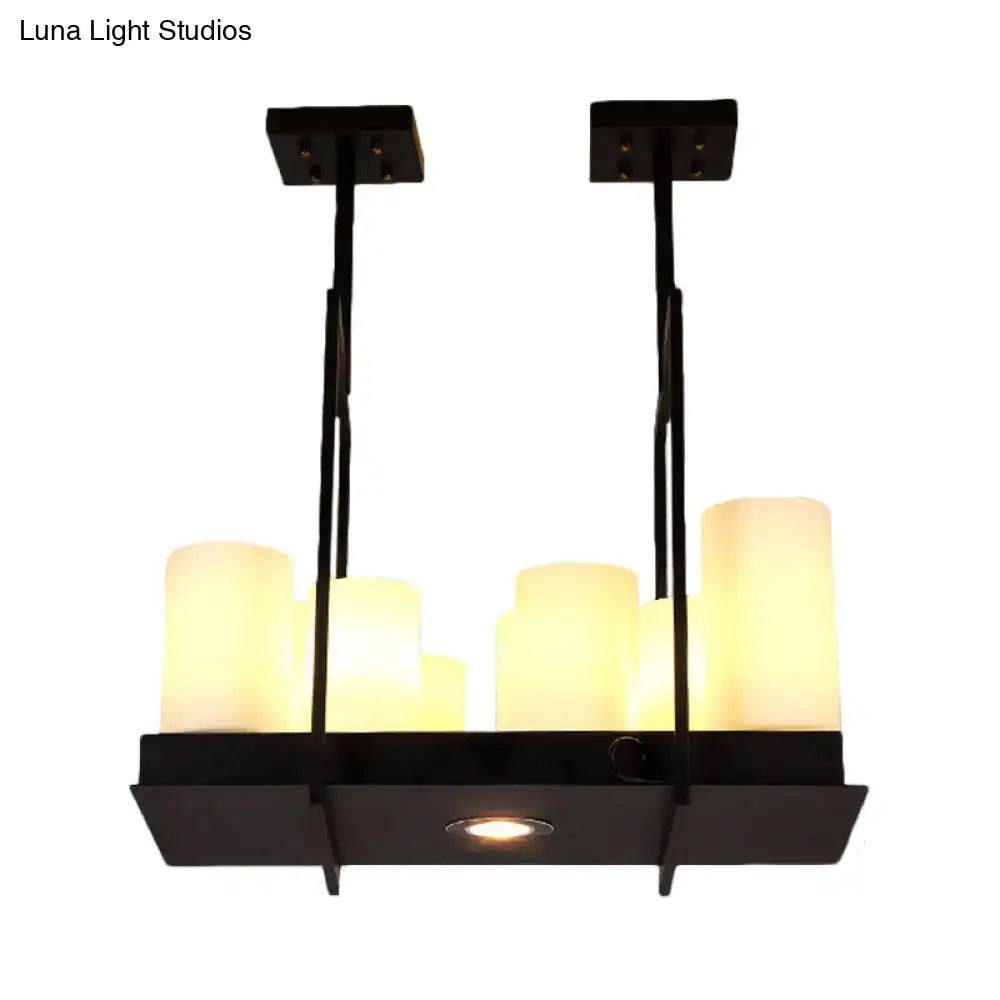 Frosted Glass Barrel Pendant Light 8-21 Lights