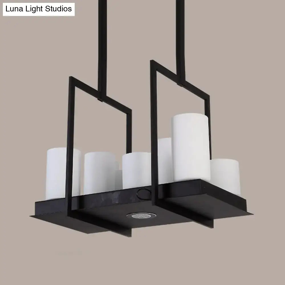 Frosted Glass Barrel Pendant Light 8-21 Lights