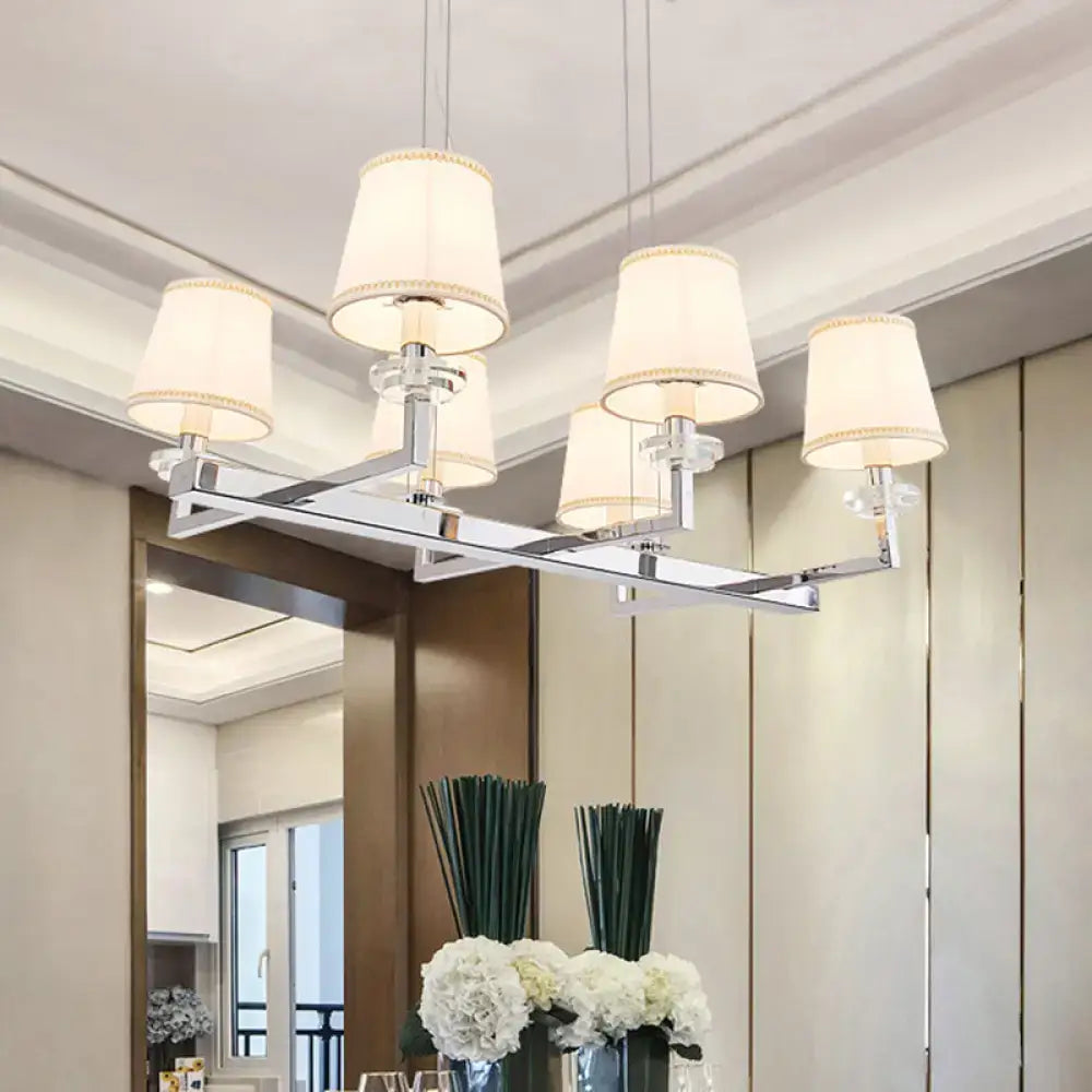 Chrome Fabric Pendant Light