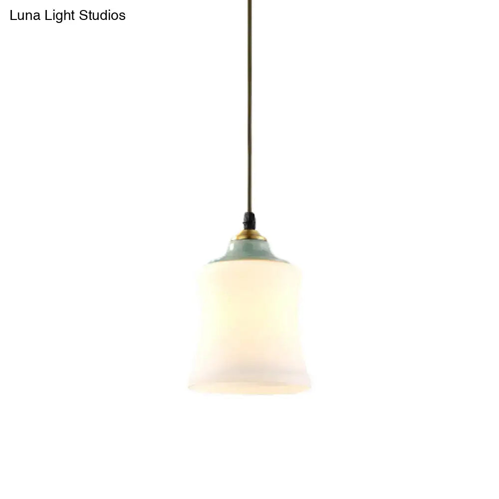 White Mint Bell Pendant