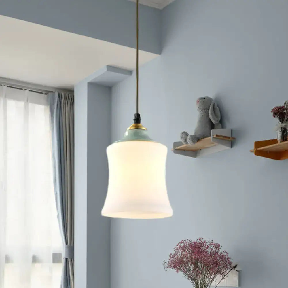 White Mint Bell Pendant