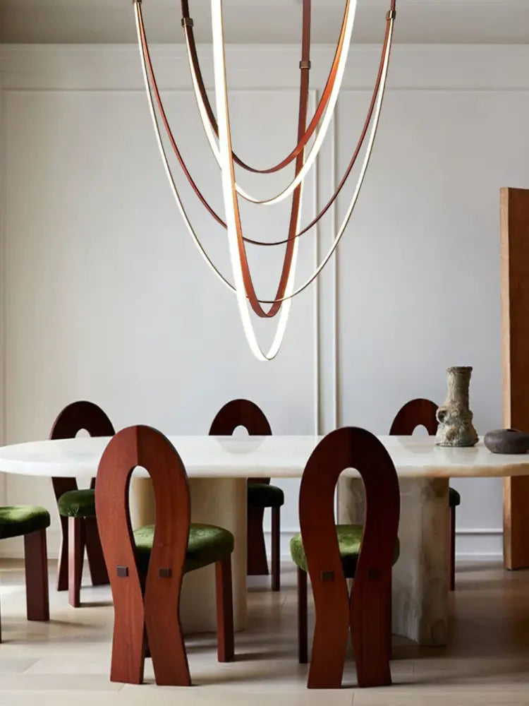 Silver Leather Belt Lamp