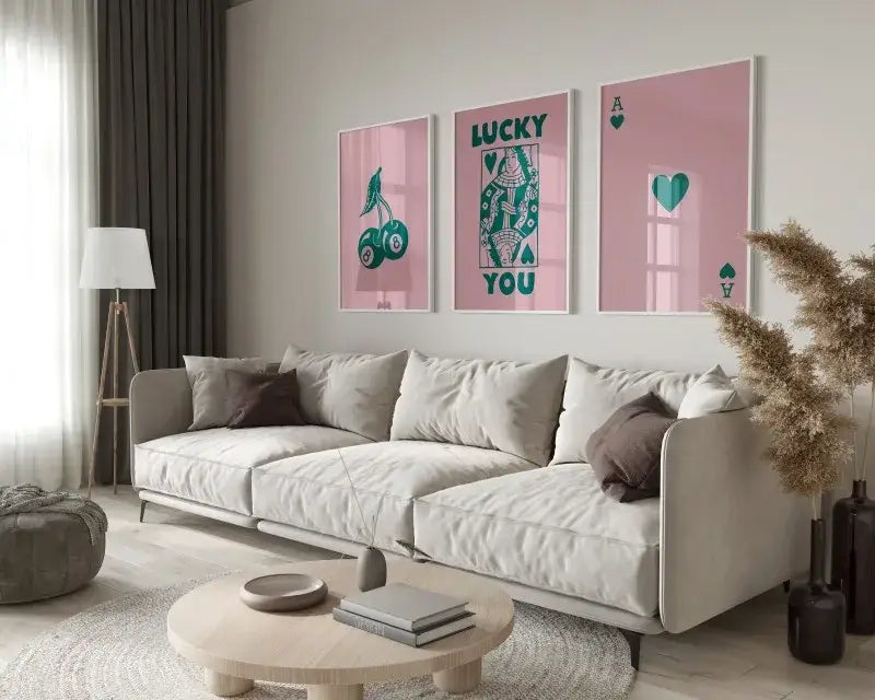 Black Pink Playing Card Art