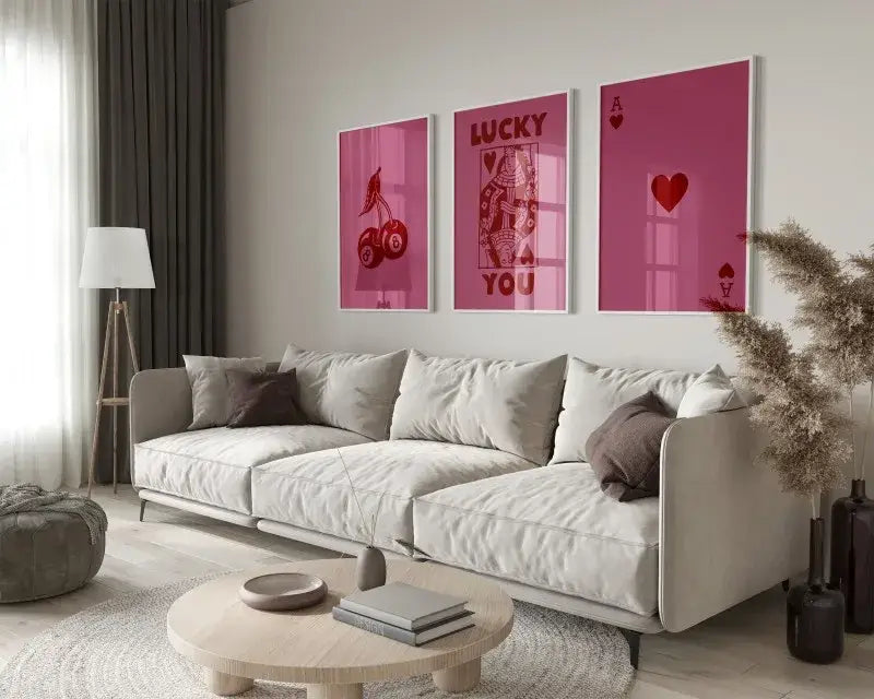 Black Pink Playing Card Art
