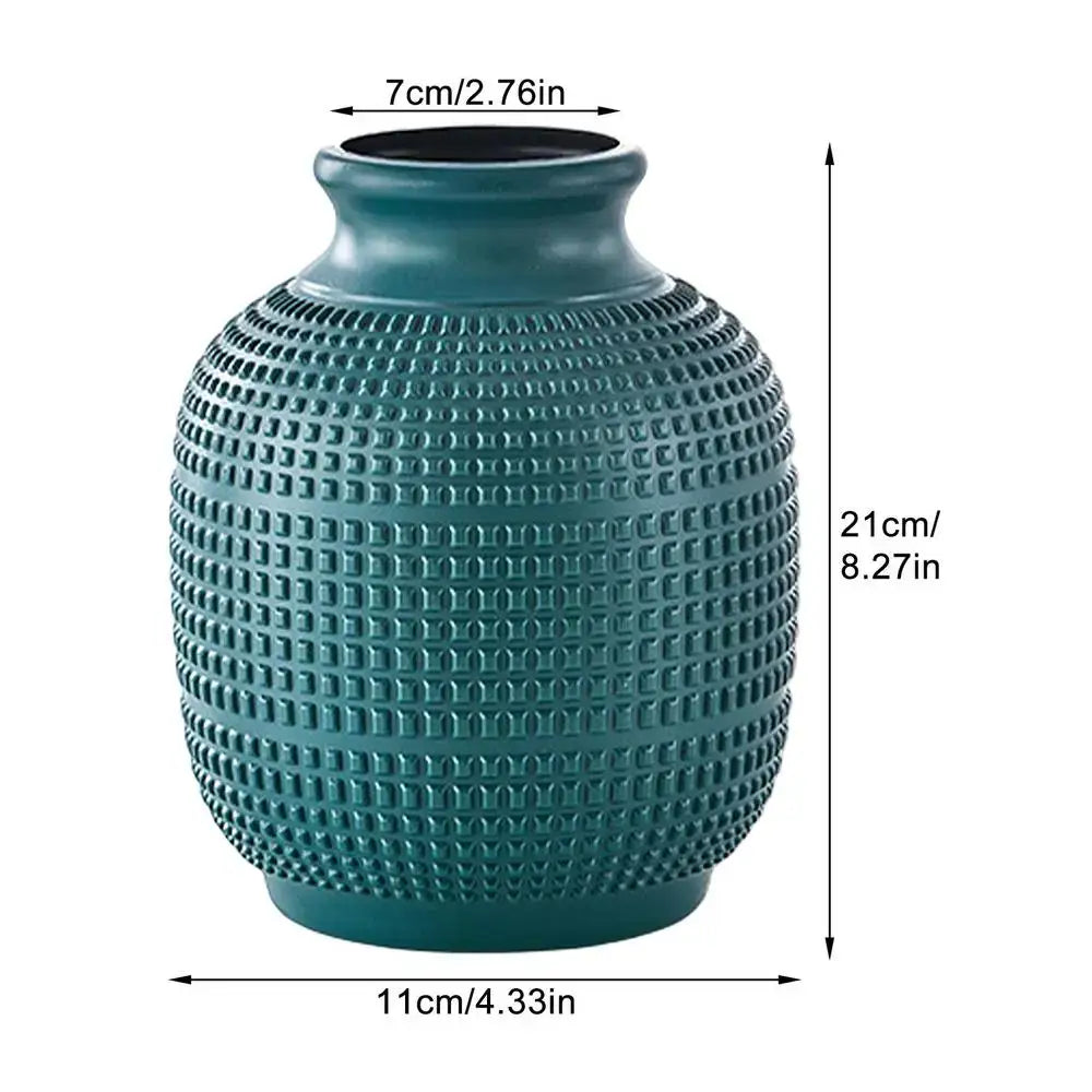 Teal Modern Floral Vase