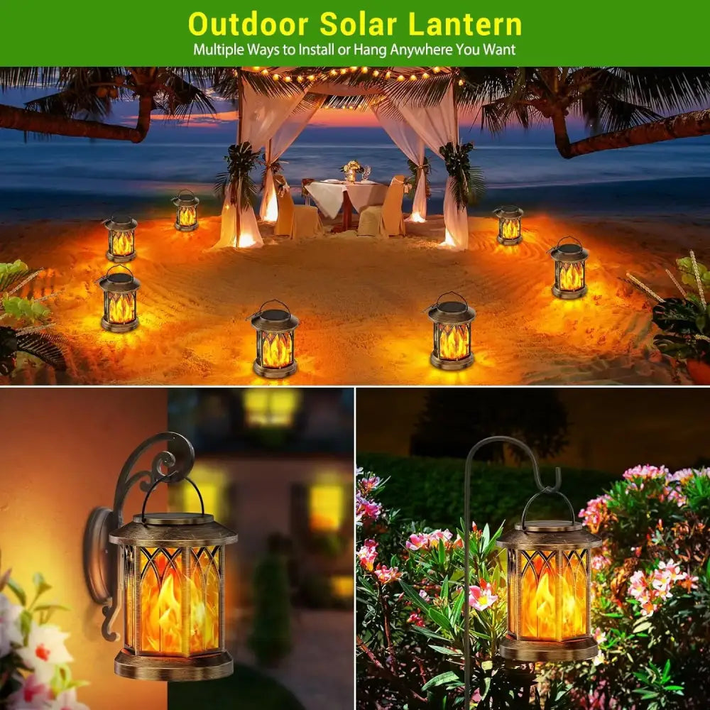 Bronze Flame Solar Lanterns