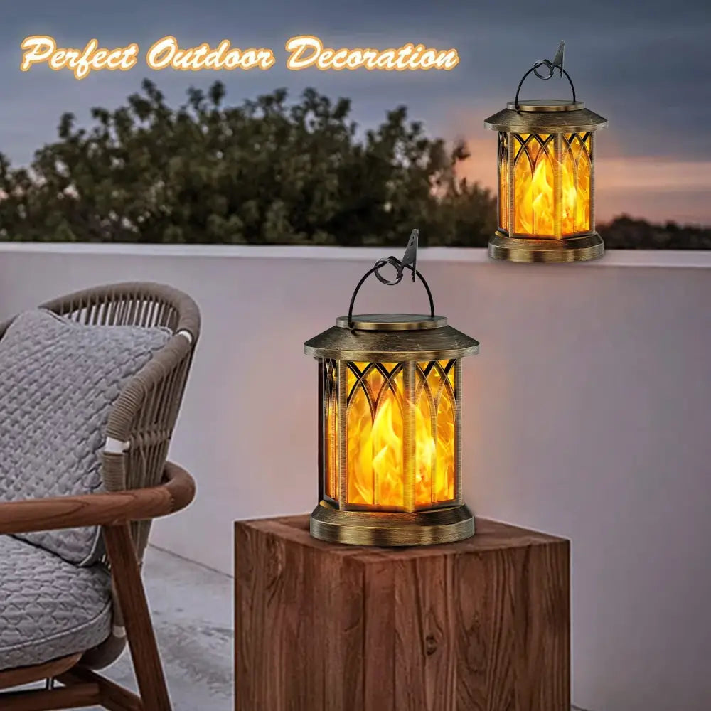 Bronze Flame Solar Lanterns