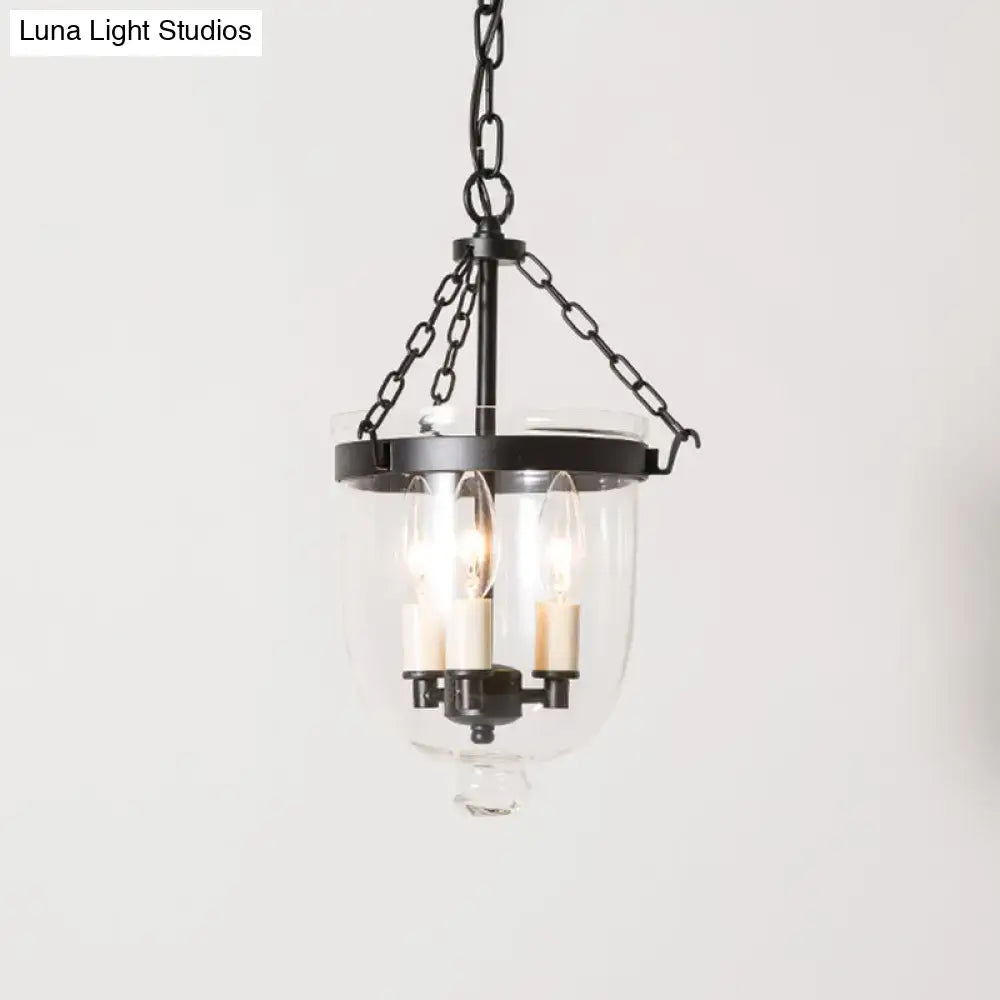 Black Industrial Cloche Pendant