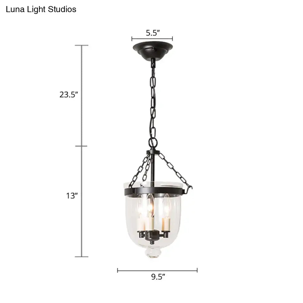 Black Industrial Cloche Pendant