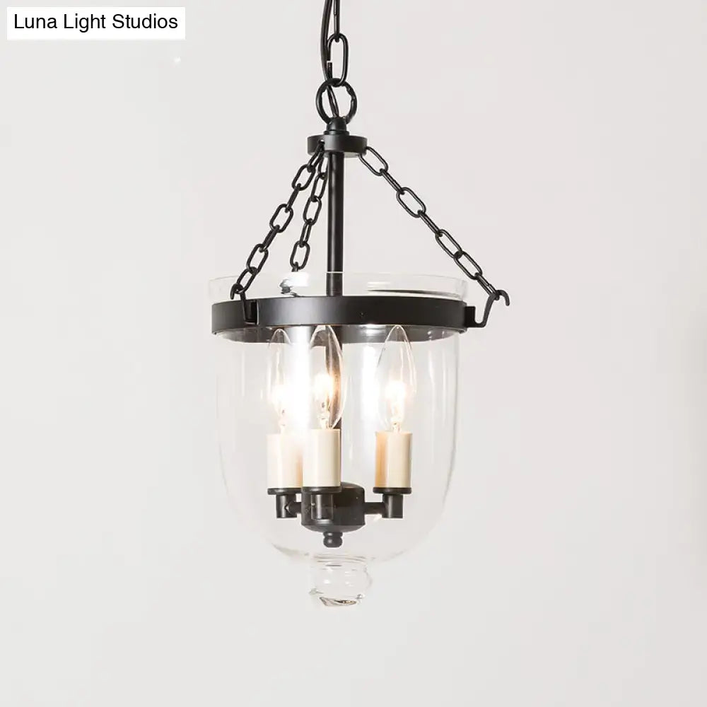 Black Industrial Cloche Pendant