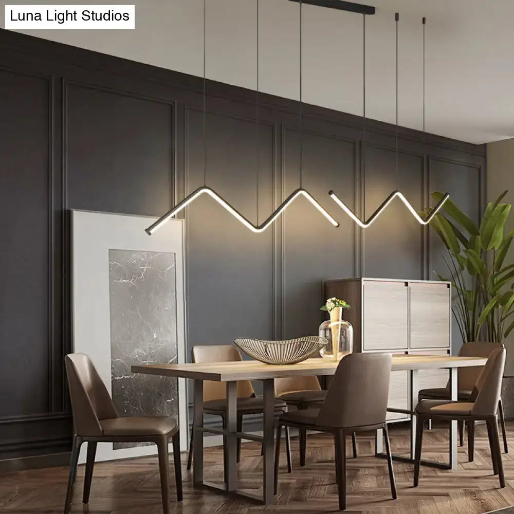 Black W-Shaped Pendant Light