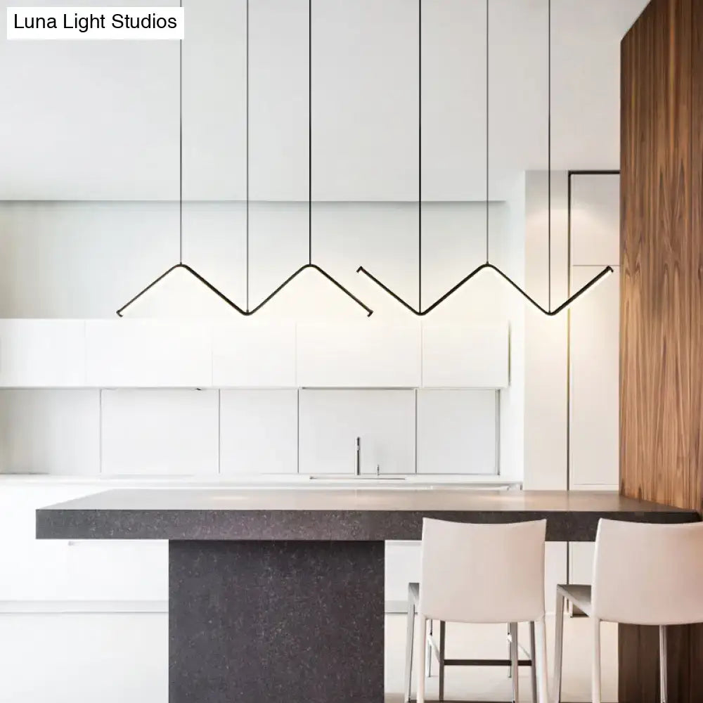 Black W-Shaped Pendant Light
