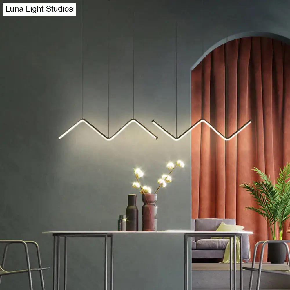 Black W-Shaped Pendant Light