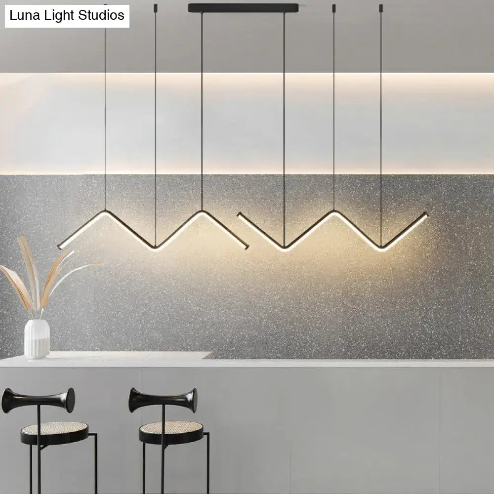 Black W-Shaped Pendant Light