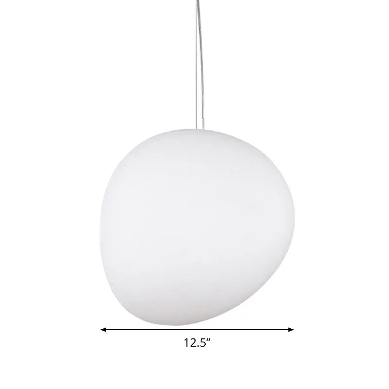 White Glass Oval Pendant