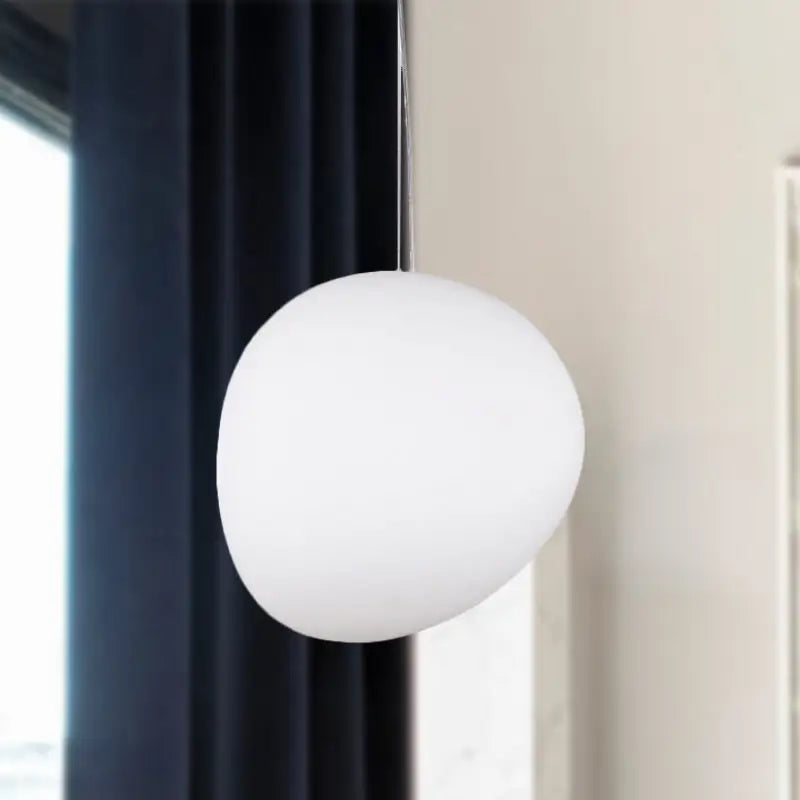 White Glass Oval Pendant