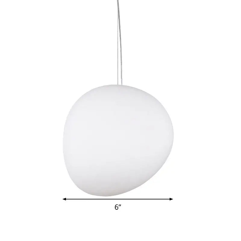 White Glass Oval Pendant
