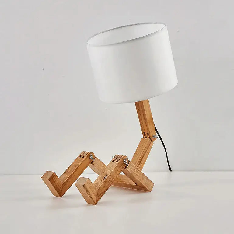 Wood Robot Table Lamp