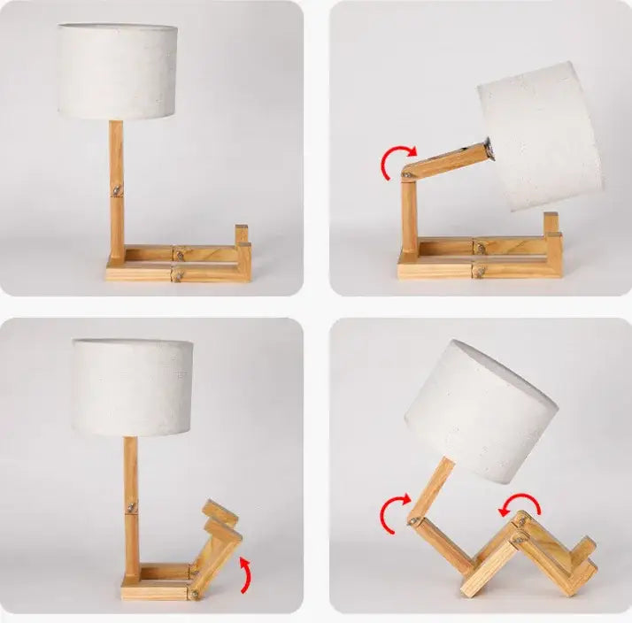 Wood Robot Table Lamp