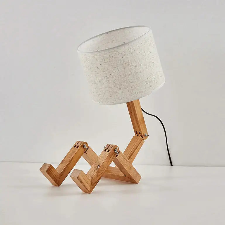 Wood Robot Table Lamp