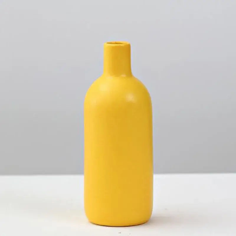 Yellow Porcelain Flower Vase
