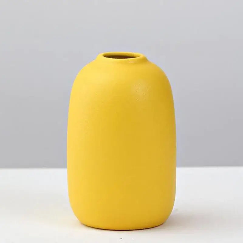 Yellow Porcelain Flower Vase