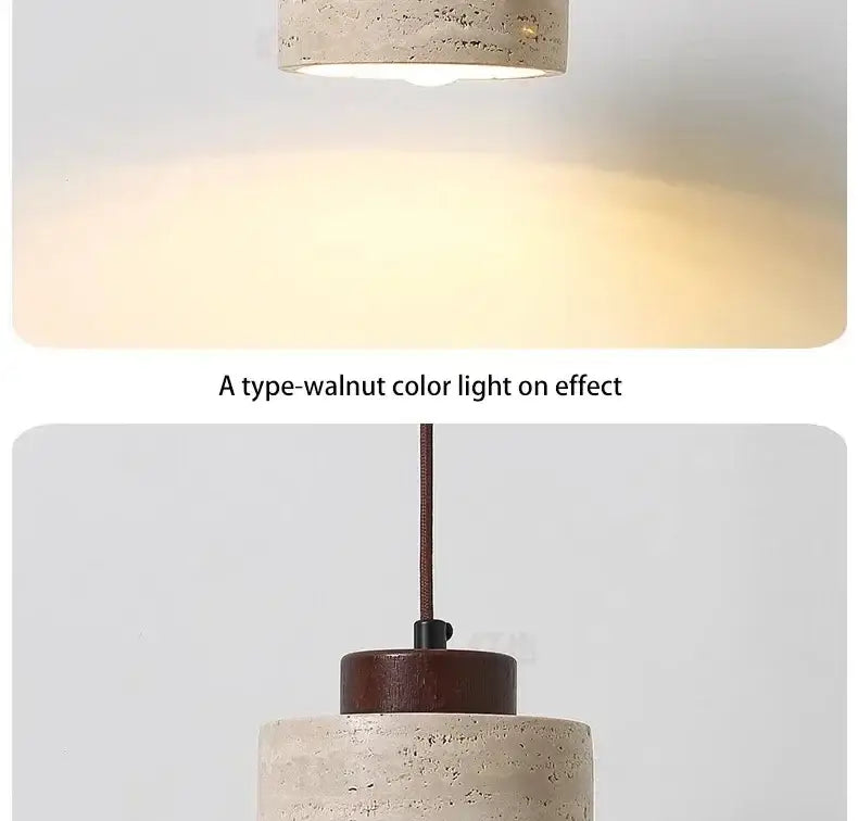 White Stone Pendant Light