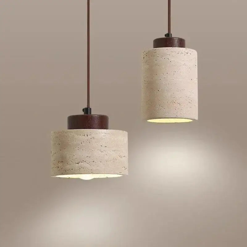 White Stone Pendant Light