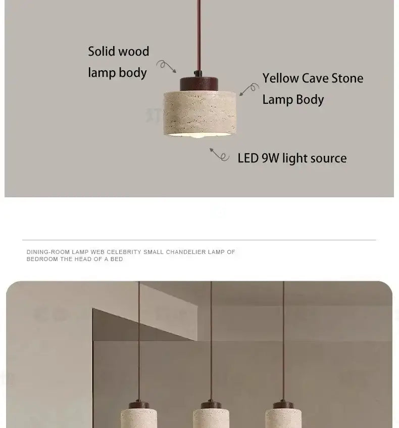 White Stone Pendant Light